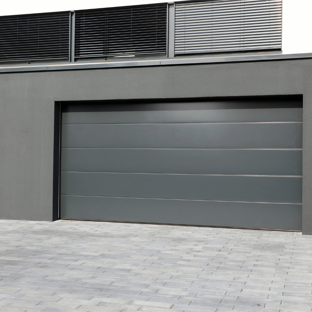 Contemporary flush panel designs garage door at home in chesterbrook